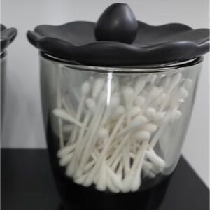 Flower Trinket Dish Matte Finish Black Incense Burner 4.5”